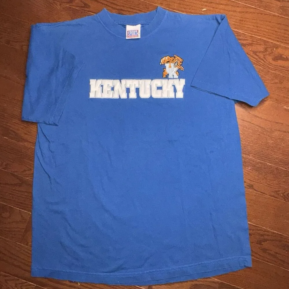Vintage Kentucky Wildcats Shirt Mens XL Blue NCAA Basketball 90s Sport Attack